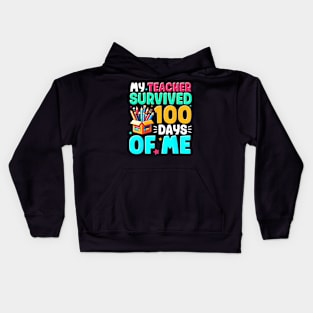 100th Day 100 Days Of School Teacher Boys Girls Kids Kids Hoodie